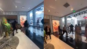 Impactante registro muestra cómo veloz banda saquea tienda de lujo en centro comercial de Los Ángeles