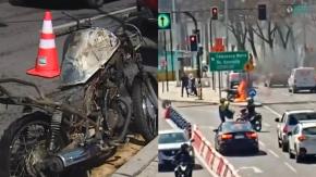 Detienen a conductor que quemó su motocicleta tras fiscalización y mordió a inspector municipal en Las Condes Detienen a conductor que quemó su motocicleta tras fiscalización y mordió a inspector municipal en Las Condes