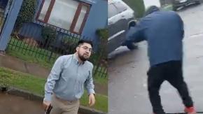 Captan brutal pelea entre dos conductores en Osorno: Uno portaba una pistola