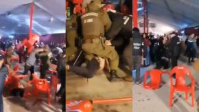 Fiestas Patrias: Brutal pelea a sillazos en fondas de Curicó deja dos detenidos y un guardia herido