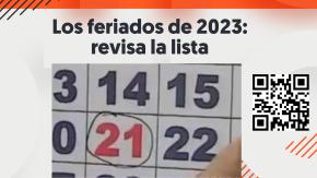 Terminaron las Fiestas Patrias, pero no los festivos: Estos son los feriados que le quedan a 2023 Terminaron las Fiestas Patrias, pero no los festivos: Estos son los feriados que le quedan a 2023