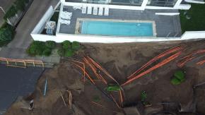 VIDEO | Dron capta imágenes de nuevo socavón en edificio de Viña del Mar 