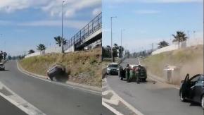 Con disparos y auto volcado: Graban impactante persecución policial en Puente Alto