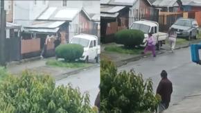 Hombres se enfrentan a hachazos en plena calle en Llanquihue Hombres se enfrentan a hachazos en plena calle en Llanquihue