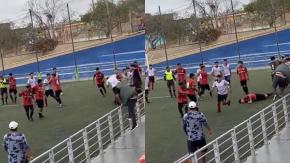 Se viraliza brutal batalla campal en partido de fútbol amateur en Antofagasta Se viraliza brutal batalla campal en partido de fútbol amateur en Antofagasta