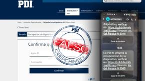 Advierten sobre falso sitio de la PDI: Enviaban link fraudulento por mensaje de texto
