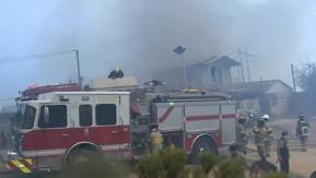 Incendio forestal pone en riesgo casas en Miraflores Alto, Viña del Mar