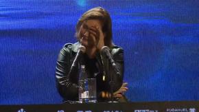Javiera Contador rompió en llanto durante conferencia tras fallida rutina en Viña 2024 Javiera Contador rompió en llanto durante conferencia tras fallida rutina en Viña 2024