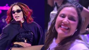 No podía faltar: Pamela Leiva gozó en primera fila el show de Anitta y usó particular polera