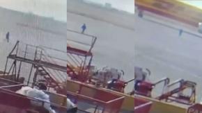 Difunden momento en que ecuatoriano intentó subir de polizón a avión en aeropuerto de Santiago Difunden momento en que ecuatoriano intentó subir de polizón a avión en aeropuerto de Santiago