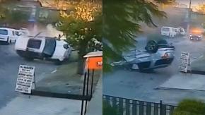 Captan violento choque en La Florida: Sujetos huían en persecución y quedaron ilesos Captan violento choque en La Florida: Sujetos huían en persecución y quedaron ilesos