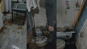 Vecinos denuncian que sus hogares están inundados a raíz del socavón: "Estamos con aguas servidas en el interior de las casas" Vecinos denuncian que sus hogares están inundados a raíz del socavón: "Estamos con aguas servidas en el interior de las casas"