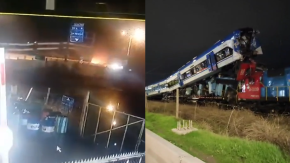 Registro del momento exacto: Viralizan impactantes imágenes del choque de trenes en San Bernardo Registro del momento exacto: Viralizan impactantes imágenes del choque de trenes en San Bernardo