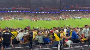 Captan brutal pelea a golpes entre hinchas ecuatorianos y mexicanos en Copa América 2024