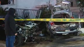 Violento choque termina con auto incrustado al interior de una casa en Providencia: hay un lesionado grave 