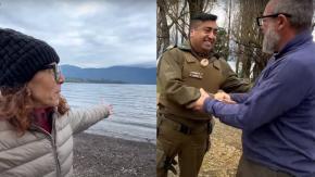 "Gracias por la buena onda": Turistas impresionados por cálido recibimiento de carabineros en lago Riñihue "Gracias por la buena onda": Turistas impresionados por cálido recibimiento de carabineros en lago Riñihue