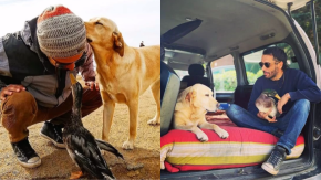 "Clan Pata de Pato": Un hombre, un pato y su perrita recorren el país para ayudar a la limpieza ambiental 