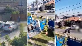 Atropellados y apuñalados: Captan brutal pelea entre estudiantes y apoderados fuera de un colegio en Puente Alto