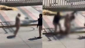 VIDEO | Hombre desnudo agredió a guardias municipales en San Joaquín