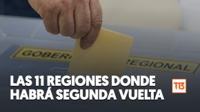 Elecciones de gobernadores regiones: Cuáles son las 11 regiones que tendrán segunda vuelta