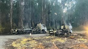 CAM se adjudica ataque incendiario que destruyó ocho vehículos en Nueva Imperial