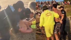 Detienen a sujeto ebrio que quiso bañarse en el mar a pesar de prohibición por marejadas Detienen a sujeto ebrio que quiso bañarse en el mar a pesar de prohibición por marejadas