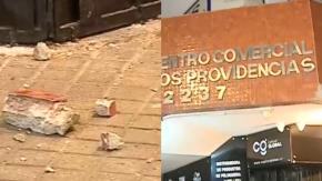 Reportan caída de revestimiento en edificio Dos Providencias tras fuerte temblor en la zona central