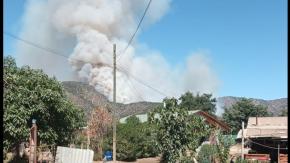 Incendio forestal se desarrolla en Cuesta Mallarauco, Melipilla Incendio forestal se desarrolla en Cuesta Mallarauco, Melipilla