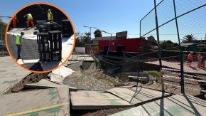 Conchalí explica origen de socavón que apareció en multicancha: Abajo hay un colector de aguas lluvias