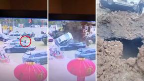 Cámaras captan impresionante explosión por niño que lanzó un petardo a la alcantarilla en China Cámaras captan impresionante explosión por niño que lanzó un petardo a la alcantarilla en China