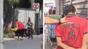 [VIDEO] Violenta pelea entre estacionadores de auto en Franklin: uno intentó apuñalar a otro