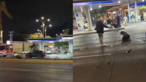 VIDEO | Voló por los aires: Captan a motociclista chocando contra el tránsito mientras huía de Carabineros