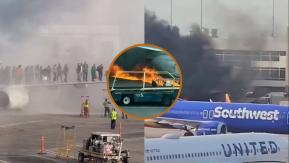 Avión se incendió en aeropuerto de Denver: Pasajeros advirtieron "vibraciones en el motor"