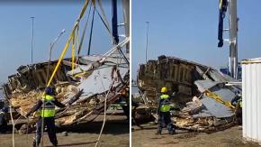 Completamente destruida: Así quedó la proa de la lancha ‘Bruma’ de los siete pescadores desaparecidos