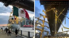 VIDEOS: Los impactantes registros del choque del buque mexicano contra el puente de Brooklyn