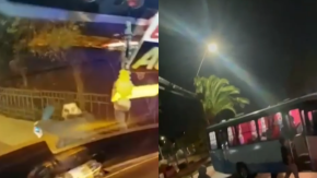 Pasajeros graban violenta pelea de choferes en Valparaíso