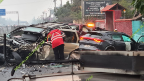 Seis personas lesionadas tras colisión múltiple en Buin