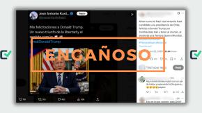 Engañoso: Mensaje de Kast felicitando a Trump no es tras los recientes ataques a Irán, es de 2024