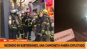 Incendio subterráneo en edificio de Las Condes: camioneta habría explotado en el -1 Incendio subterráneo en edificio de Las Condes: camioneta habría explotado en el -1