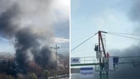 Un trabajador atrapado y el edificio ‘tapado’ por el humo: Las impresionantes imágenes que dejó incendio en Vitacura
