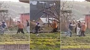 Violenta riña a hachazos y armas de fuego deja un herido y tres detenidos en Río Negro