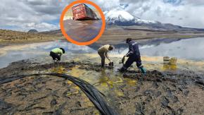 22 mil litros de aceite de soya derramados en el sector Chungará: Conaf cierra indefinitivamente Parque Nacional Lauca 22 mil litros de aceite de soya derramados en el sector Chungará: Conaf cierra indefinitivamente Parque Nacional Lauca