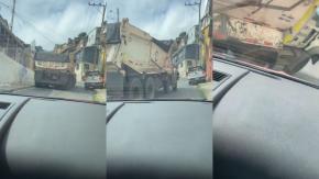 Camión volcó sobre auto en cerro de Valparaíso: Ocupantes registraron momento exacto en VIDEO