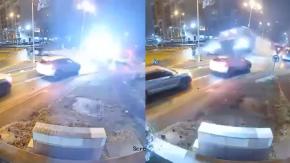 VIDEO | Auto "vuela" por varios metros en Rumania: el conductor resultó con lesiones menores