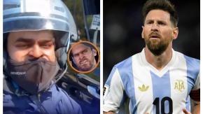 Fanático se encontró de suerte con Messi y arruinó la que pudo ser la mejor foto de su vida: tenía filtro activado