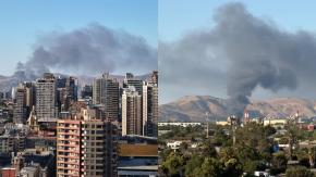 FOTOS | Así se ve el incendio de Huechuraba desde distintos puntos de Santiago