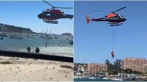 Impactante rescate de tripulantes de velero en Algarrobo