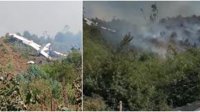 Avioneta que combatía incendio forestal capotó en Lebu: Se trabaja en evacuación de emergencia