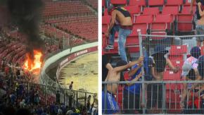 Fuego en las gradas: Detienen partido de la U y Audax Italiano por graves incidentes en el Estadio Nacional