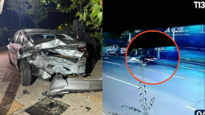 VIDEO | Así fue el momento en que conductora ebria colisiona con auto estacionado en Providencia